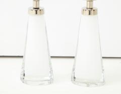 Carl Fagerlund Pair of White Crystal Lamps by Orrefors  - 1135858