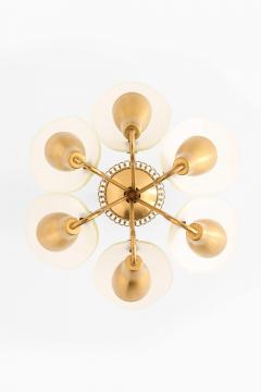 Carl Fagerlund Scandinavian Ceiling Lamp in Opaline Glass Brass by Carl Fagerlund 1950s - 4699417