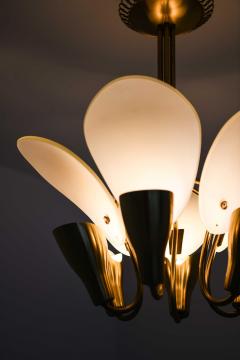 Carl Fagerlund Scandinavian Ceiling Lamp in Opaline Glass Brass by Carl Fagerlund 1950s - 4699419