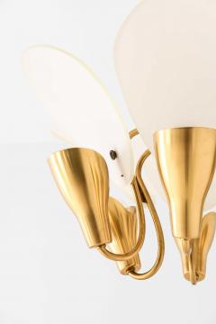 Carl Fagerlund Scandinavian Ceiling Lamp in Opaline Glass Brass by Carl Fagerlund 1950s - 4699445