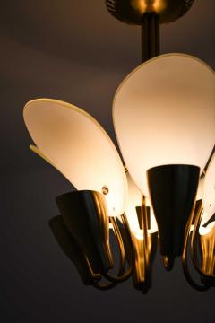 Carl Fagerlund Scandinavian Ceiling Lamp in Opaline Glass Brass by Carl Fagerlund 1950s - 4699446