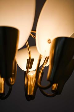 Carl Fagerlund Scandinavian Ceiling Lamp in Opaline Glass Brass by Carl Fagerlund 1950s - 4699448