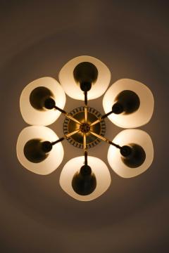 Carl Fagerlund Scandinavian Ceiling Lamp in Opaline Glass Brass by Carl Fagerlund 1950s - 4699449