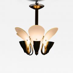 Carl Fagerlund Scandinavian Ceiling Lamp in Opaline Glass Brass by Carl Fagerlund 1950s - 4700086