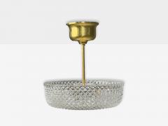 Carl Fagerlund Style Pendant Light Brass Textured Glass Sweden 1960s - 4696027