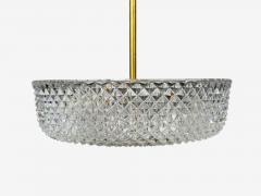 Carl Fagerlund Style Pendant Light Brass Textured Glass Sweden 1960s - 4696031