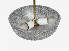 Carl Fagerlund Style Pendant Light Brass Textured Glass Sweden 1960s - 4696034