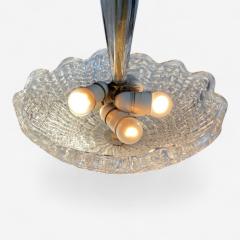 Carl Fagerlund Swedish Modern Textured Glass Chandelier Sweden 1940s - 4144521