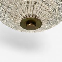 Carl Fagerlund Swedish Modern Textured Glass Chandelier Sweden 1940s - 4144522