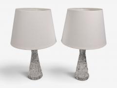 Carl Fagerlund Table Lamps Textured Glass Chrome Sweden 1960s - 4804483