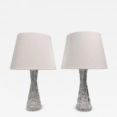 Carl Fagerlund Table Lamps Textured Glass Chrome Sweden 1960s - 4817992