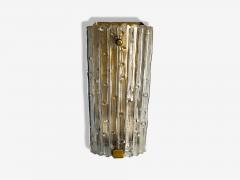 Carl Fagerlund Textured Glass Brass Large Wall Sconce Sweden 1940s - 4212462