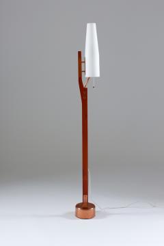 Carl Fagerlund Very Rare Floor Lamp by Orrefors in Teak Copper and Opaline Glass - 900787