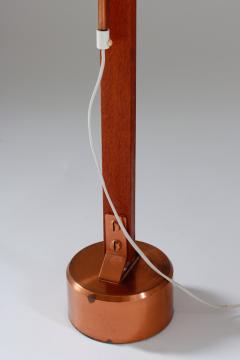 Carl Fagerlund Very Rare Floor Lamp by Orrefors in Teak Copper and Opaline Glass - 900788