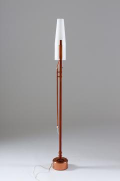 Carl Fagerlund Very Rare Floor Lamp by Orrefors in Teak Copper and Opaline Glass - 900793