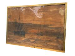 Carl Frederick Sorensen ANTIQUE GOAUCHE ON PAPER SHIPS IN STOCHOLM BY C FREDERIK SORENSEN - 4609535