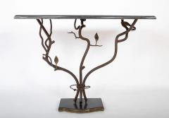 Carl Gillberg A Branch Form Iron Base Marble Top Console in the Manner of Carl Gillberg - 3422235