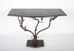 Carl Gillberg A Branch Form Iron Base Marble Top Console in the Manner of Carl Gillberg - 3422237