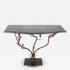 Carl Gillberg A Branch Form Iron Base Marble Top Console in the Manner of Carl Gillberg - 3423607