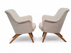 Carl Gustav Hiort af Orn s Carl Gustaf Hiort af Orn s Carl Gustaf Hiort Af Orn s Pair of Pedro Armchairs in White Puunveisto 1950s - 3950794