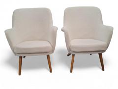 Carl Gustav Hiort af Orn s Carl Gustaf Hiort af Orn s Carl Gustaf Hiort Af Orn s Pair of Pedro Armchairs in White Puunveisto 1950s - 3950799