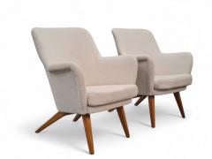 Carl Gustav Hiort af Orn s Carl Gustaf Hiort af Orn s Carl Gustaf Hiort Af Orn s Pair of Pedro Armchairs in White Puunveisto 1950s - 3950800