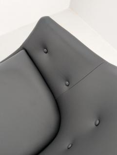 Carl Gustav Hiort af Orn s Carl Gustaf Hiort af Orn s Carl Gustaf Hiort af Orn s Pair of Mandarin Chairs Black Leather Finland 1960s - 4484506