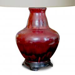 Carl Halier Exquisite table lamp in oxblood glaze with bronze mounts by Carl Halier - 736689