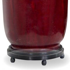 Carl Halier Exquisite table lamp with oxblood glaze and bronze stand by Carl Halier - 1258241