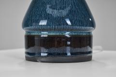Carl Harry St lhane Blue Glaze Stoneware Table Lamp by Carl Harry St lhane Sweden 1960s - 3570634
