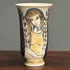 Carl Harry St lhane Swedish Mid Century Modern Stoneware Vase Sweden 1943 - 3636179