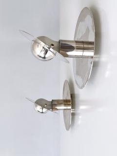 Carl J Jucker Set of Two Unique Silver Plated Brass Flush Mounts or Sconces Germany 1970s - 4303732