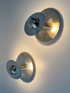 Carl J Jucker Set of Two Unique Silver Plated Brass Flush Mounts or Sconces Germany 1970s - 4303735