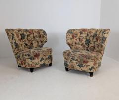 Carl Johan Boman Pair of Finnish Design Curved Lounge Chairs Carl Johan Boman Circa 1940s - 4682725