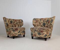 Carl Johan Boman Pair of Finnish Design Curved Lounge Chairs Carl Johan Boman Circa 1940s - 4682726