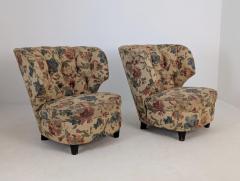 Carl Johan Boman Pair of Finnish Design Curved Lounge Chairs Carl Johan Boman Circa 1940s - 4682728