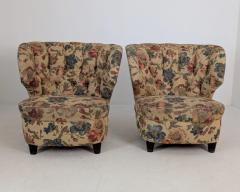 Carl Johan Boman Pair of Finnish Design Curved Lounge Chairs Carl Johan Boman Circa 1940s - 4682731