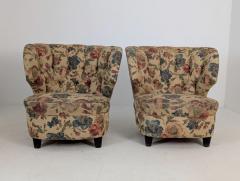 Carl Johan Boman Pair of Finnish Design Curved Lounge Chairs Carl Johan Boman Circa 1940s - 4682732