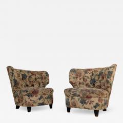 Carl Johan Boman Pair of Finnish Design Curved Lounge Chairs Carl Johan Boman Circa 1940s - 4688826