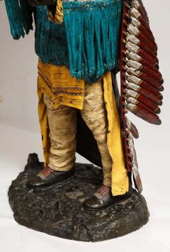 Carl Kauba Near Life Size Polychrome Bronze of a Native American Indian Chief after Kauba - 2137781