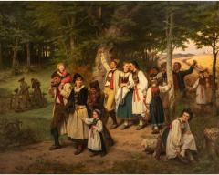 Carl Lasch The Walk Back Home A Monumental Exhibition Painting by Carl Lasch - 2867613