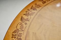 Carl Malmsten Berg Coffee Table with Floral Inlay by Carl Malmsten Sweden 1950s - 2585348