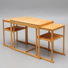 Carl Malmsten CARL MALMSTEN Nest of tables 3 parts birch Sl den  - 4609527