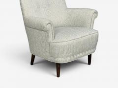 Carl Malmsten Carl Malmsten Lounge Chairs Grey Fabric Wood Sweden 1950s - 4617322
