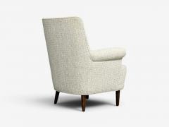 Carl Malmsten Carl Malmsten Lounge Chairs Grey Fabric Wood Sweden 1950s - 4617324