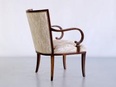 Carl Malmsten Pair of Carl Malmsten Armchairs in Birch and Satinwood Bodafors Sweden 1930s - 2484356