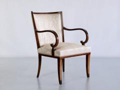 Carl Malmsten Pair of Carl Malmsten Armchairs in Birch and Satinwood Bodafors Sweden 1930s - 2484357