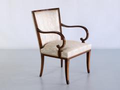 Carl Malmsten Pair of Carl Malmsten Armchairs in Birch and Satinwood Bodafors Sweden 1930s - 2484359