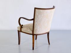 Carl Malmsten Pair of Carl Malmsten Armchairs in Birch and Satinwood Bodafors Sweden 1930s - 2484361