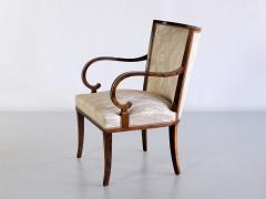 Carl Malmsten Pair of Carl Malmsten Armchairs in Birch and Satinwood Bodafors Sweden 1930s - 2484362